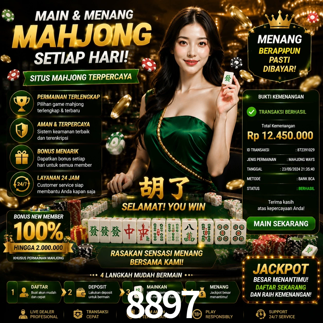 Ganhar e sacar na 8897